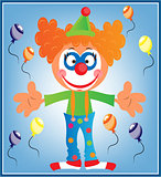 Greeting card with clown