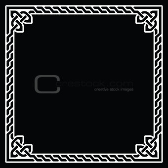 Celtic frame, border white pattern on black