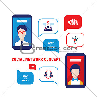Social network Communication Successful business and e-commerce concept Modern flat design