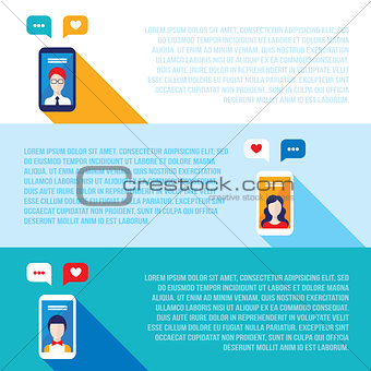 Social network concept  Mobile smart phones with people avatars