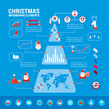 Christmas infographic elements for your business Modern flat design style