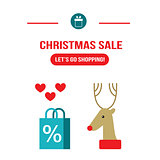 New Year Christmas sale let's go shopping design template for your business