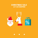 New Year Christmas sale let's go shopping design template for your business