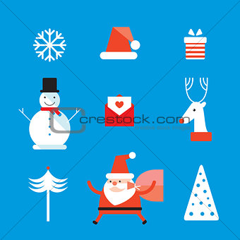Christmas and New Year icon set