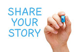 Share Your Story Blue Marker