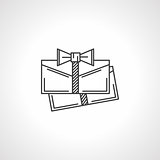 Black line vector icon for gift envelopes