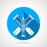 Blue circle vector icon for injection