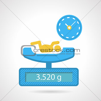 Flat color vector icon for weighing a newborn