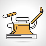 Flat yellow vector icon for gynecology chair