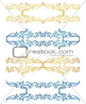 Gold and blue frames on white