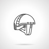 Black line vector icon for mountaineering helmet