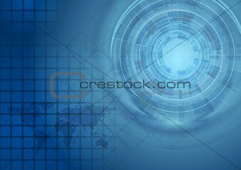 Bright blue vector technology background