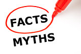 Facts Myths Concept Red Marker