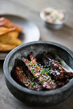 grilled marinated pork ribs with sweet sesame sauce
