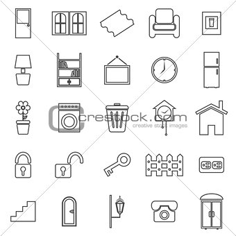 House related line icons on white background