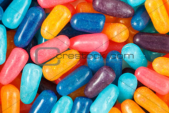 Assorted multicolored candies.