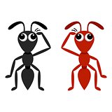 Black and red ant