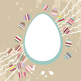 Blank egg frame with easter eggs