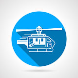 Round vector icon for ambulance helicopter