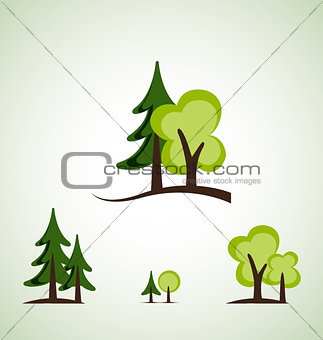 Green trees