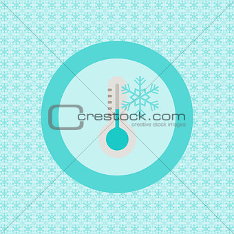 Termometer with snowflake flat icon