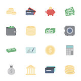 Money and financial flat icons set