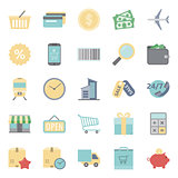 Sales and shopping flat icons set