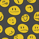 Set of  hand drawn emoticons . Vector eps8
