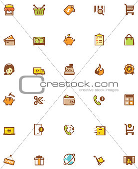 Vector shopping icon set
