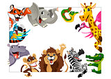 Funny group of Jungle animals