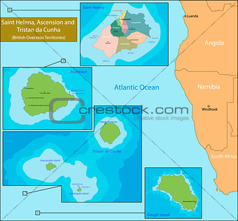 Saint Helena, Ascension and Tristan da Cunha map