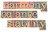 harmony, balance and stability