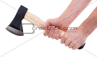 Hand holding a modern axe