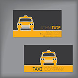 Taxi business card with cab silhouette
