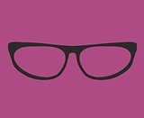 Secretary vector glasses on violet background
