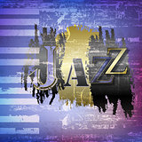 abstract grunge background with word Jazz