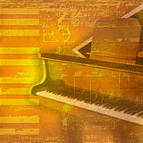 abstract grunge background with grand piano