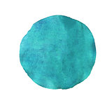 Blue circle watercolor isolated