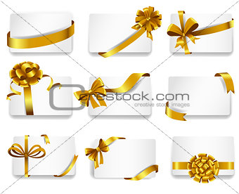 Beautiful cards with gold bows.