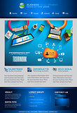 Modern website template with flat style infographics layout