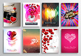 Set of Valentines Flyer Design, Invitation Cards Templates