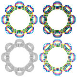Four circular shapes same as a wicker pattern