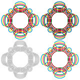 Four circular forms same as a wicker pattern