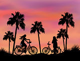 Bikers at Sunset
