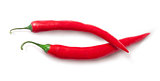 Two red chili peppers crossed