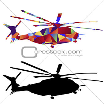 Polygon Military Helicopter Icon