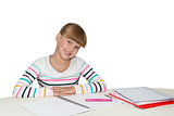 Little girl doing homework