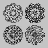 Abstract vector circle floral ornamental border.