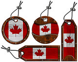Canada Flags - Set of Wooden Labels