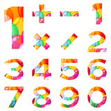 Numbers set, colorful balloons